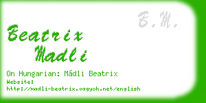 beatrix madli business card